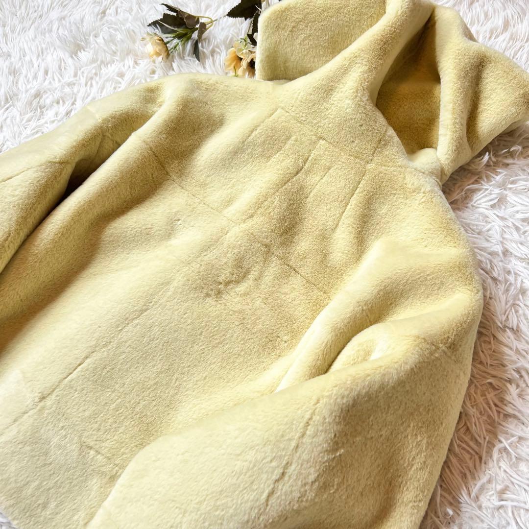 タグ付 FURFUR ファーファー リボン ショート ダッフル コート LIME