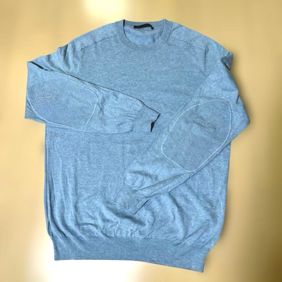 ルイ・ヴィトン　コットンセーター　薄手　ペールブルー　XL used