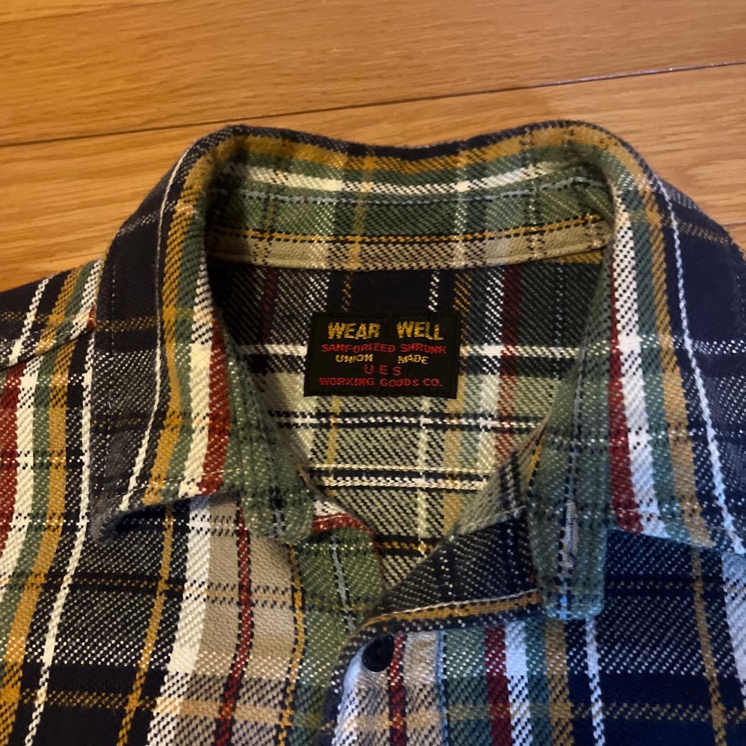 ウエスWEAR WELL チェック柄ネルシャツ