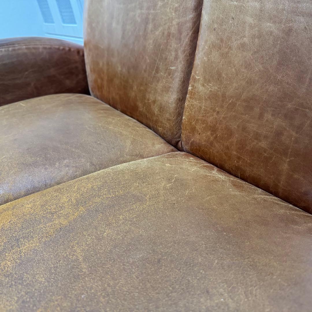 【送料込み】2Pソファ 本革製 ブラウン【本革】