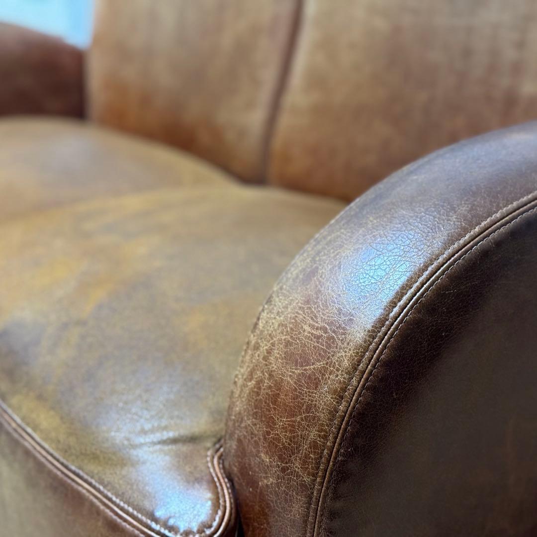 【送料込み】2Pソファ 本革製 ブラウン【本革】