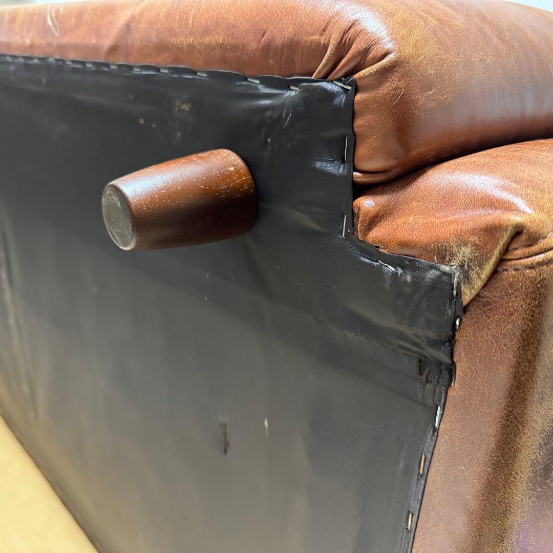 【送料込み】2Pソファ 本革製 ブラウン【本革】