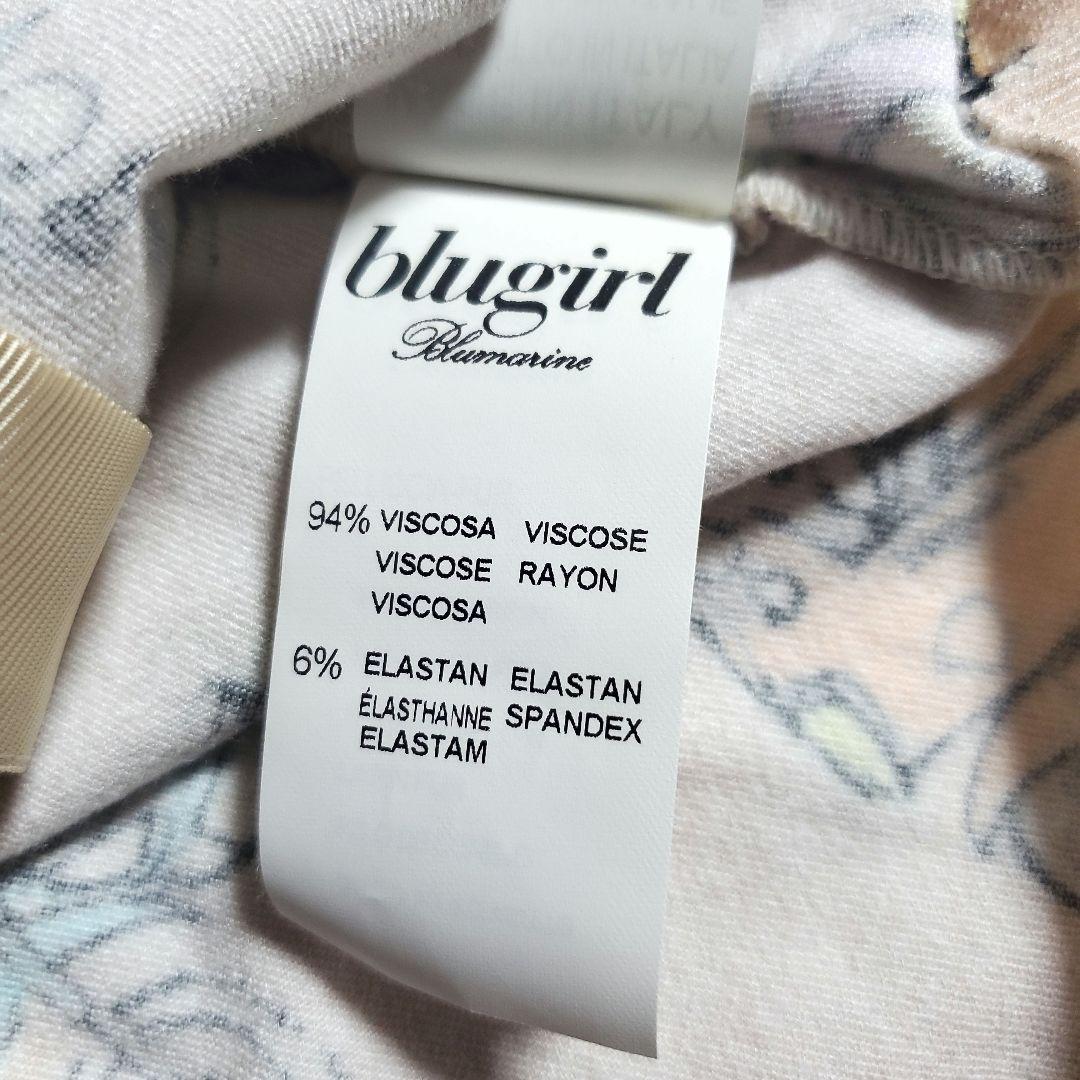 blugirl　バイク柄　総柄　長袖　カーディガン　ファー　ピンク　イタリア製