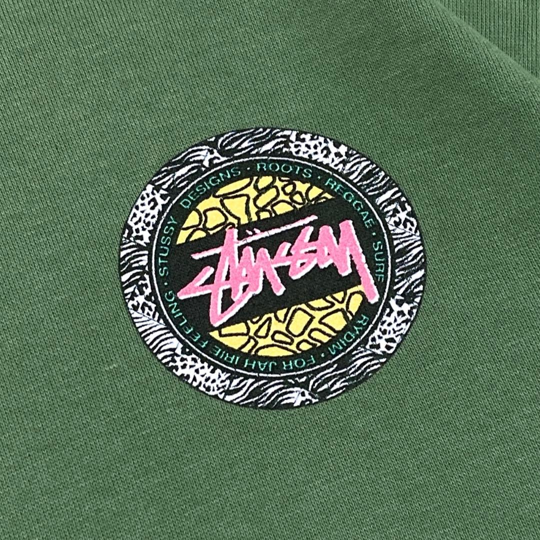 STUSSY ステューシー パーカー デカロゴ グリーン M 0477