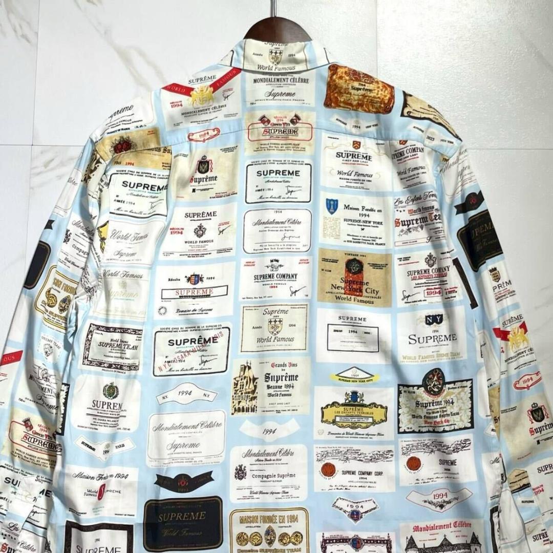 未使品級】Supreme 2024 24AW ラベルシャツ 総柄 マルチ　長袖