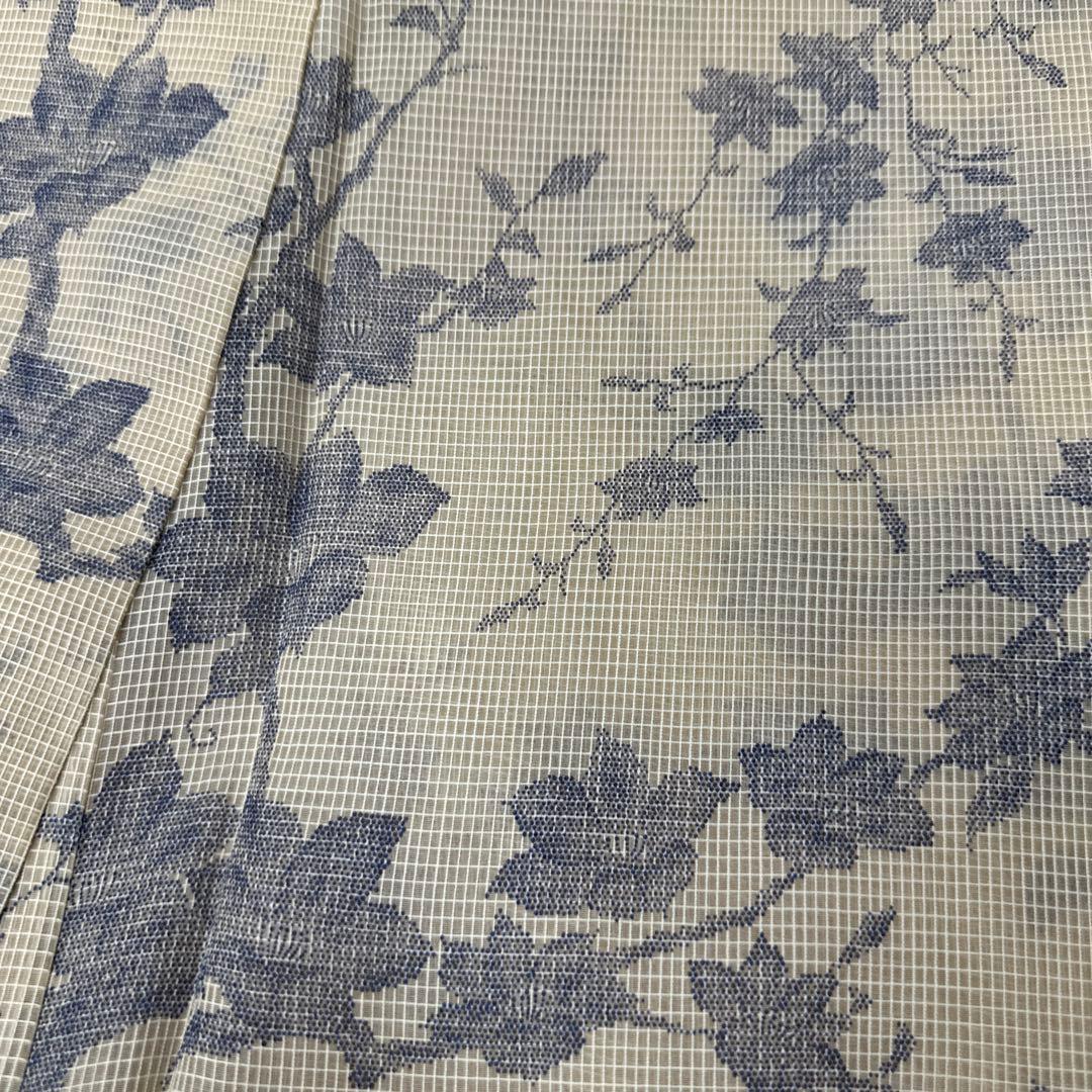 竺仙 絹紅梅 夏着物 薄物 クリーム地 浴衣