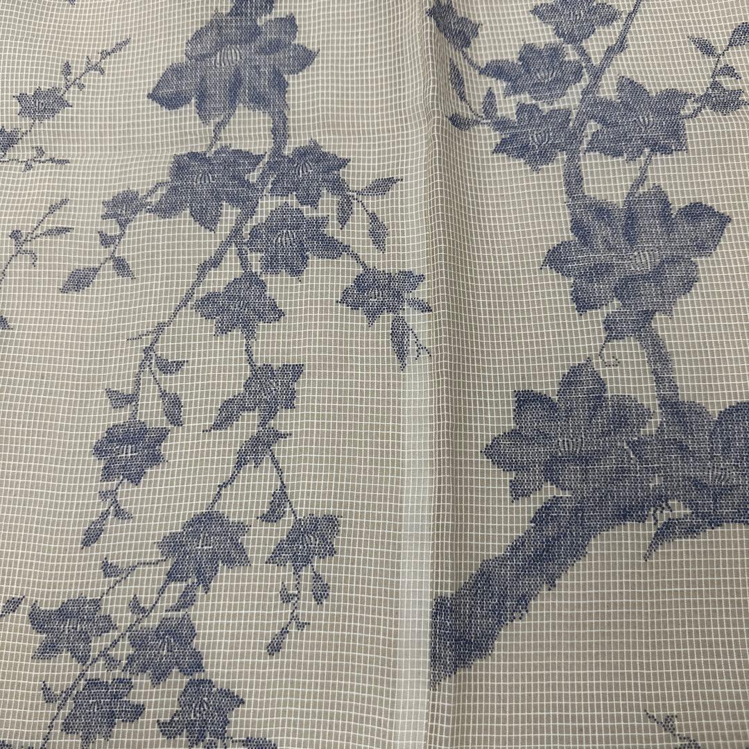 竺仙 絹紅梅 夏着物 薄物 クリーム地 浴衣