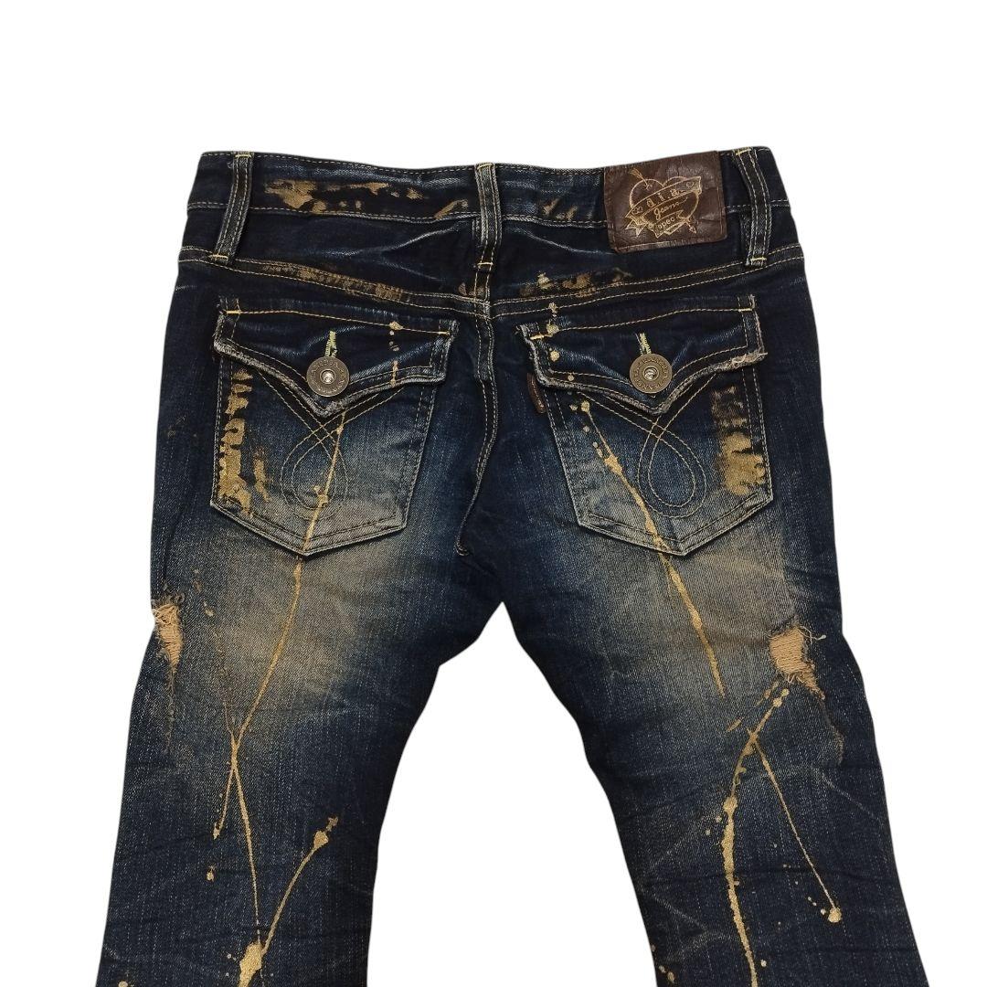 d.i.a ゴールドラメ ストレッチ フレア デニム パンツ 平成 ギャル 古着