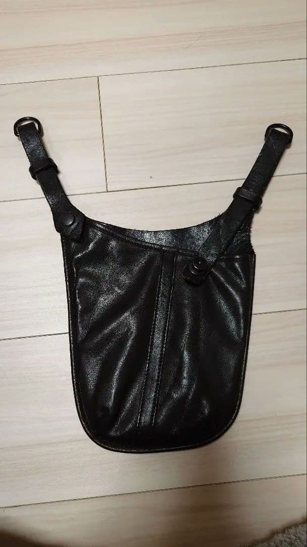 BACKLASH ブラックレザーウエストバッグ