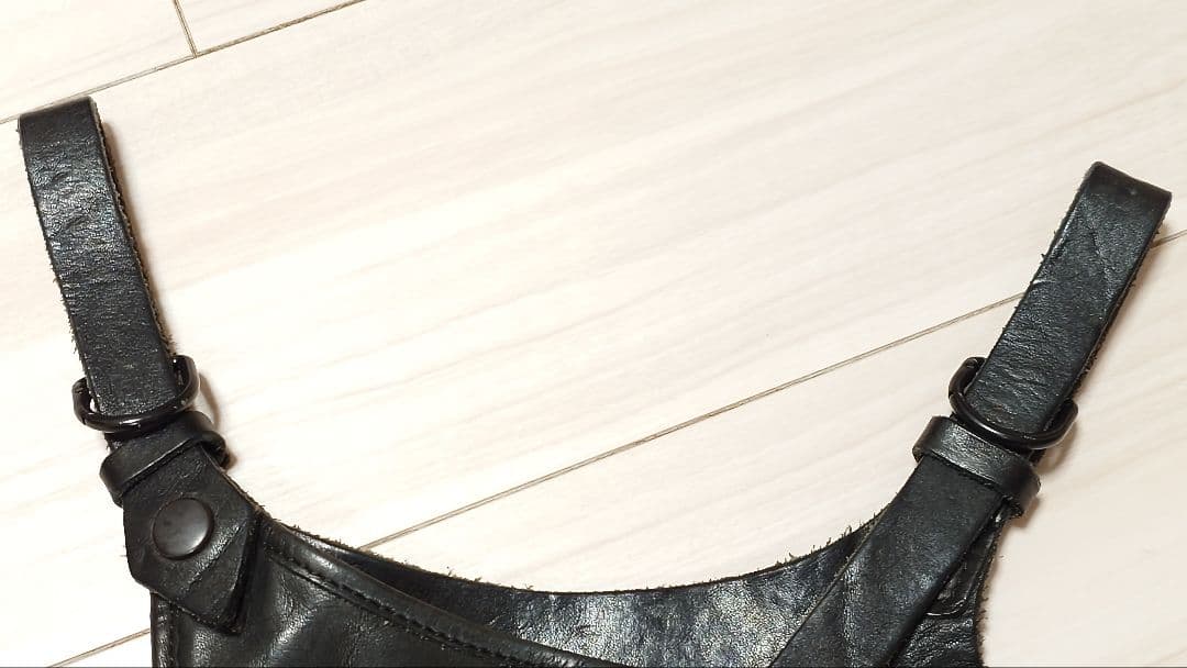 BACKLASH ブラックレザーウエストバッグ