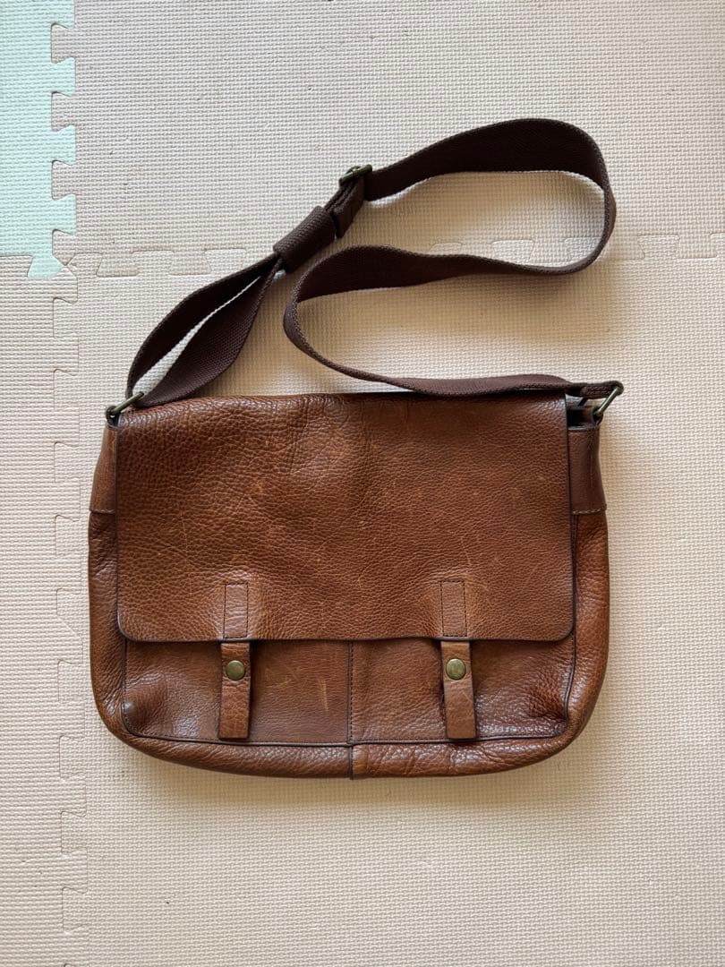 の*の様 絶版希少 美品 OLD GAP オールレザー メッセンジャーバッグ