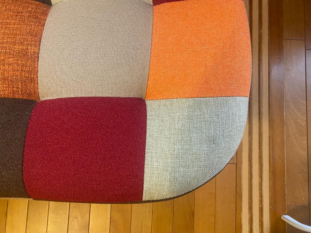 不二貿易 2人掛けソファ パッチワーク オレンジ マルチカラー デイジー