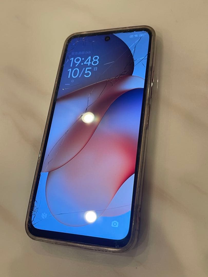 Redmi 12 5G 256GBモデル ポーラーシルバー 画面割れあり