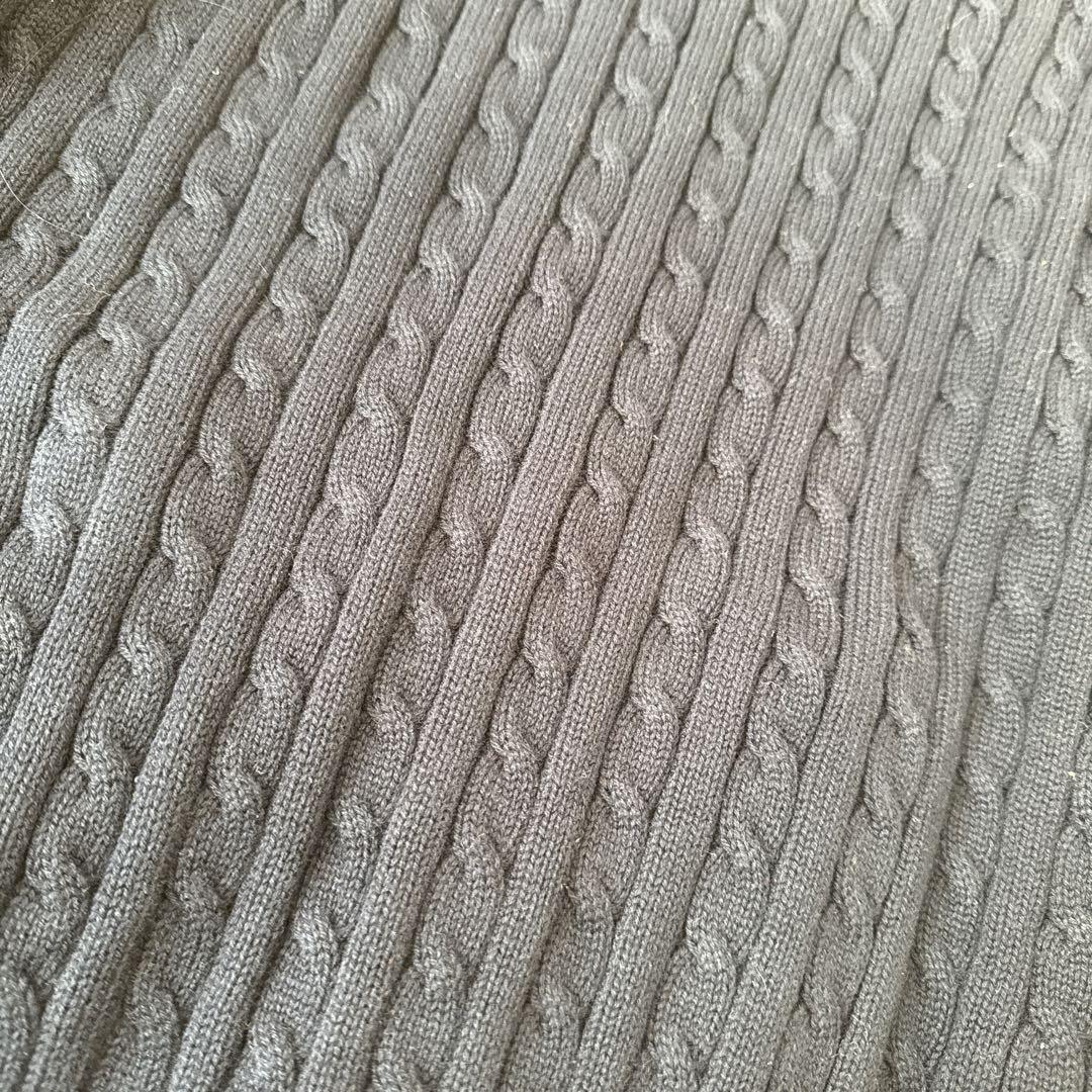 【大人気】ローレンラルフローレン　ケーブルニット　ジップアップセーター　刺繍ロゴ