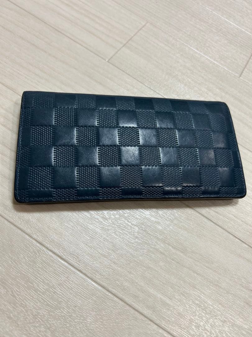 LOUIS VUITTON 長財布 ネイビー チェック柄
