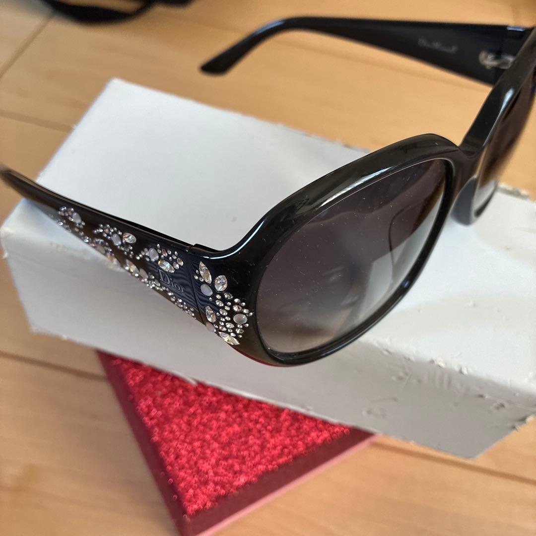 Dior ストーン装飾 ブラック サングラス
