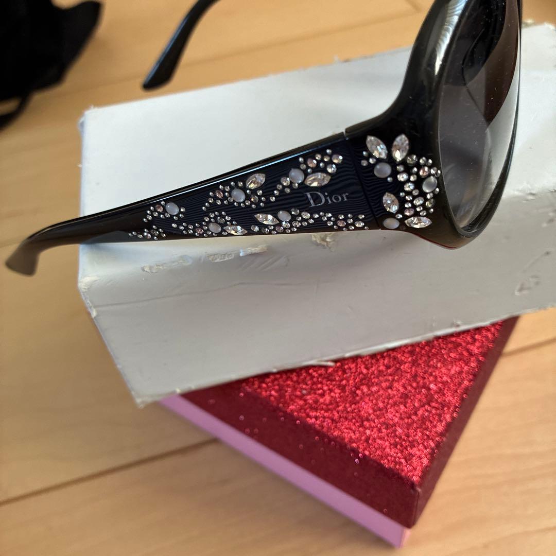 Dior ストーン装飾 ブラック サングラス