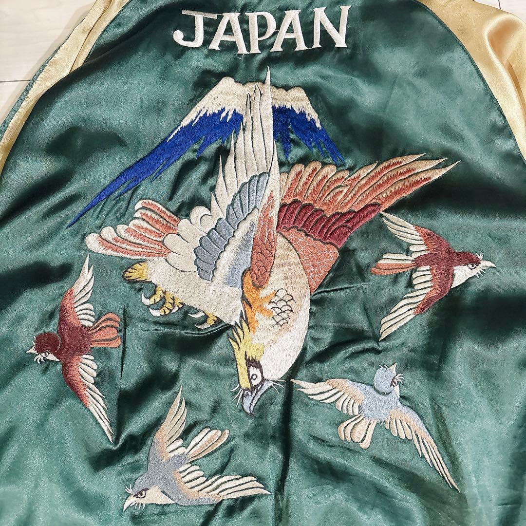 希少 テーラー東洋 スカジャン タイガーヘッド 虎 鷹 刺繍 リバーシブル L