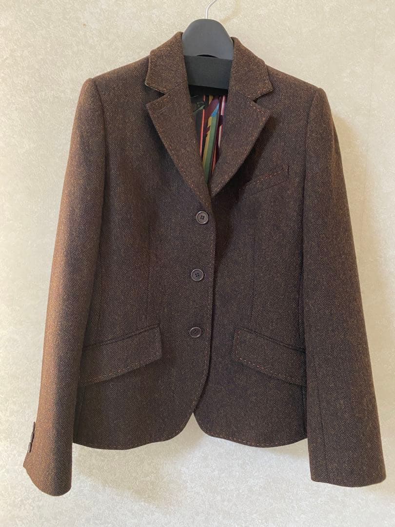 ポールスミスブラック　ツイードパンツスーツ40