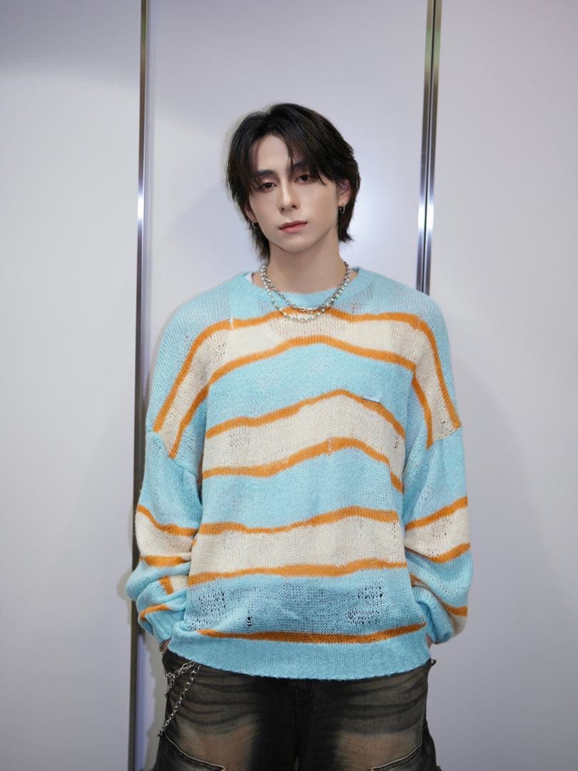 2*u様 INI西洸人着用モデル　Petush ストライプニットセーター