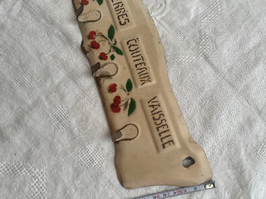 フランスアンティーク　さくらんぼ　ブリキ　フック