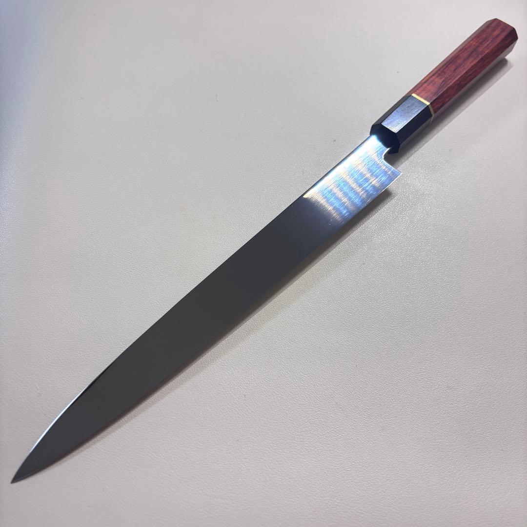 柳刃包丁 9寸 270mm 鏡面 柳刃包丁 鏡面　八角柄 刺身包丁。