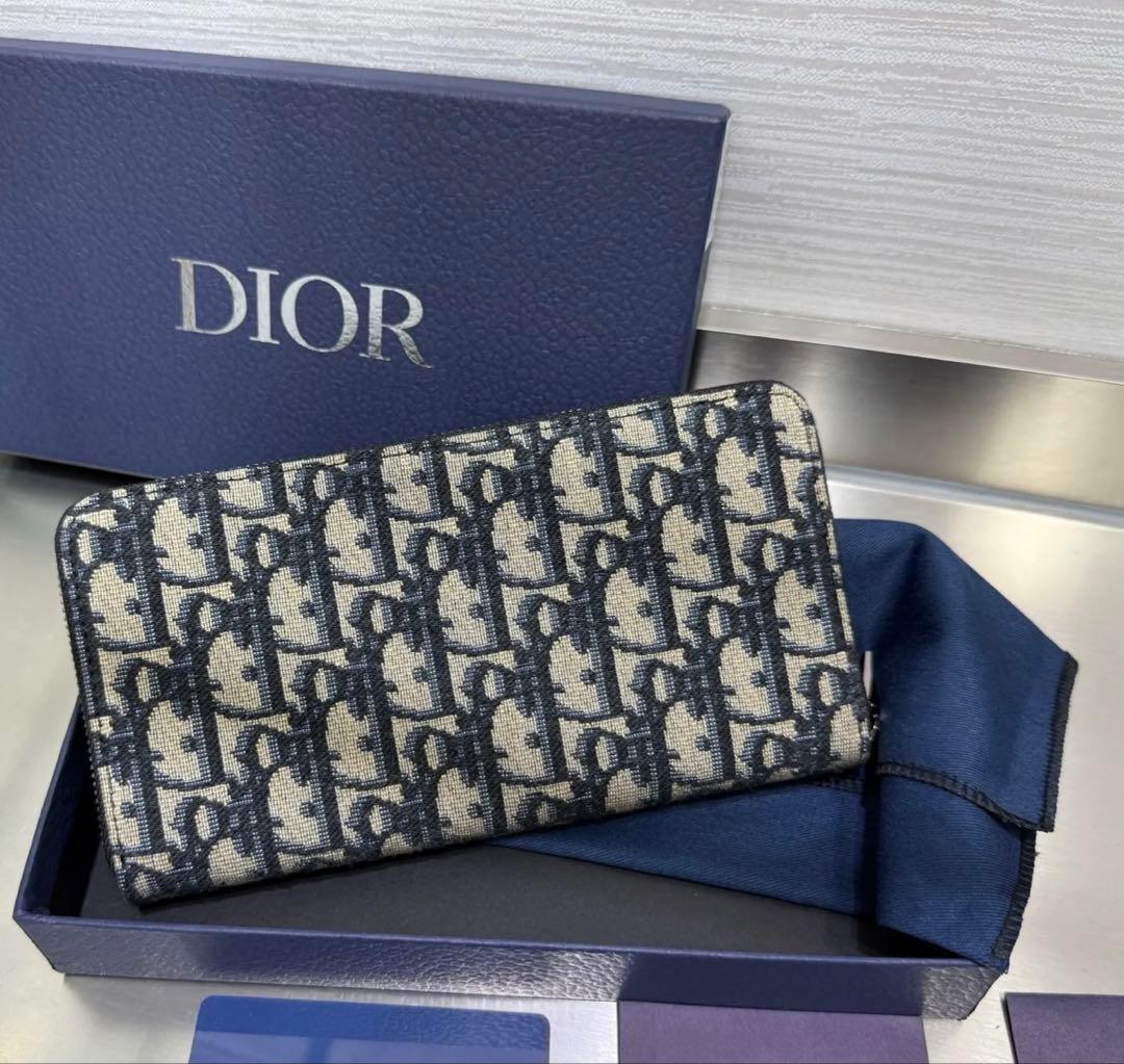 【DIOR】diorディオール オブリーク ジャカード ジップウォレット