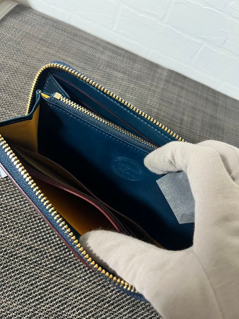【未使用】SHELL CORDOVAN 2 ラウンドファスナー長財布 NAVY