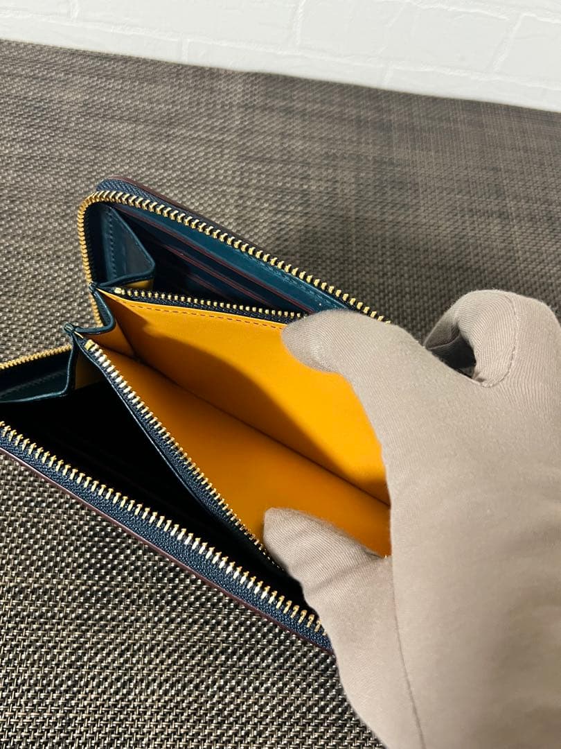 【未使用】SHELL CORDOVAN 2 ラウンドファスナー長財布 NAVY