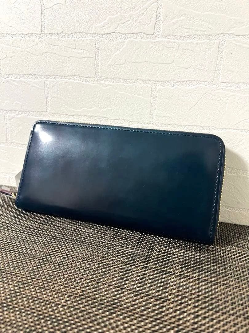 【未使用】SHELL CORDOVAN 2 ラウンドファスナー長財布 NAVY
