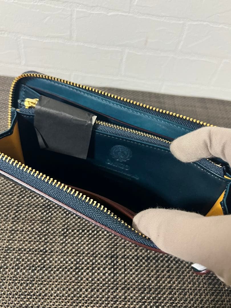 【未使用】SHELL CORDOVAN 2 ラウンドファスナー長財布 NAVY