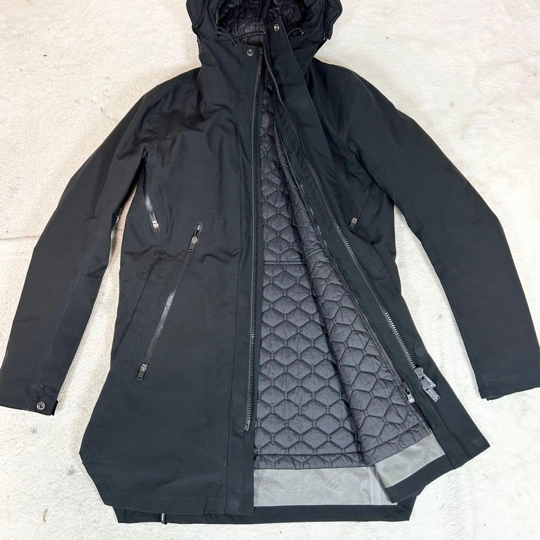 KRAKATAU ライナー付き　ロングジャケット　防水　黒　キルティング　S