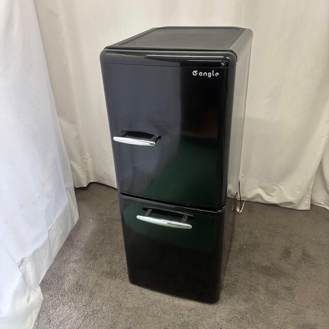 ★977　冷蔵庫　レトロ　黒　一人暮らし　お洒落　安い　綺麗　中古　設置無料