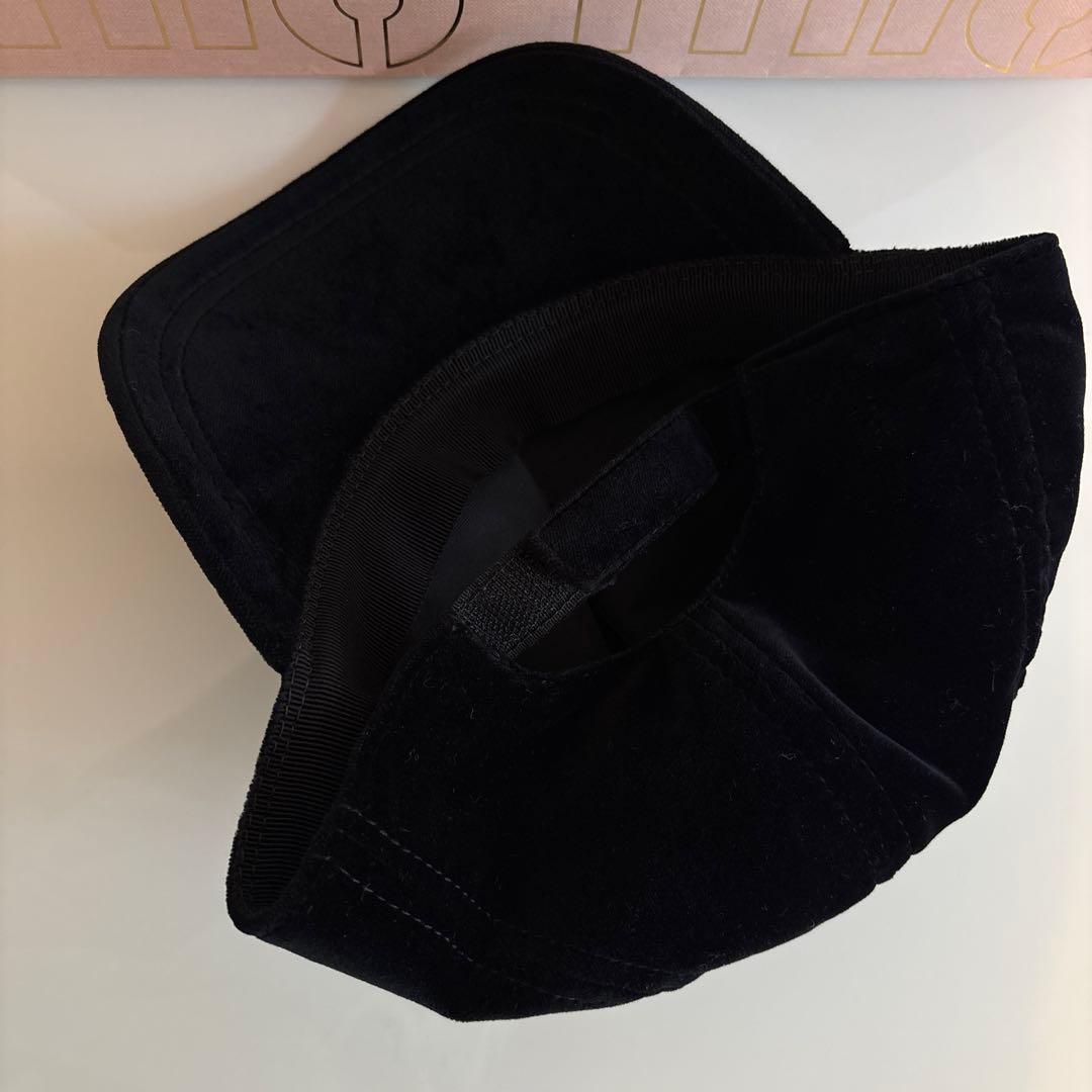 miumiu ミュウミュウ ベロア ブラック 黒 ベースボールキャップ 帽子