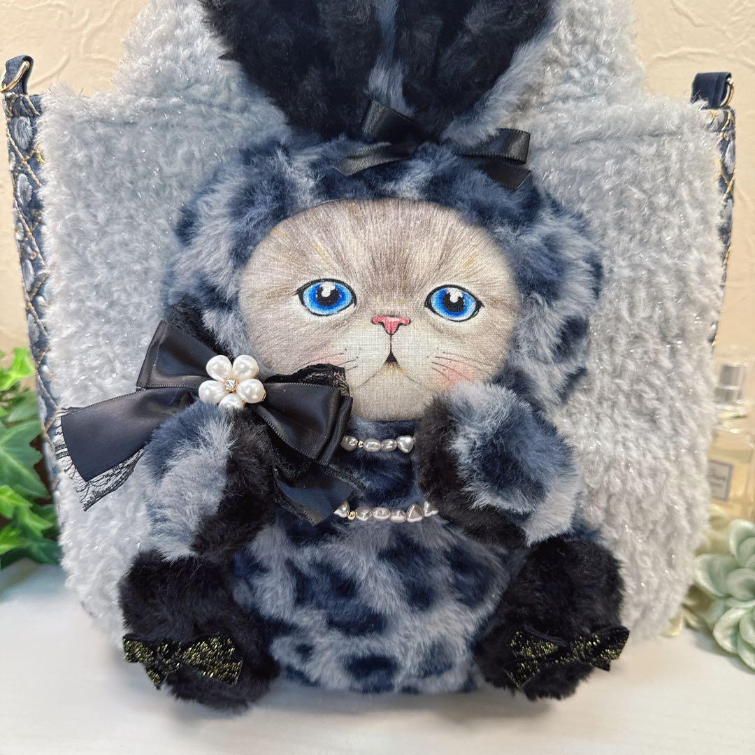 ト*助様 コヤンイサムチョン♡新作インド刺繍×豹柄ルミちゃんの変形ラウンドトート