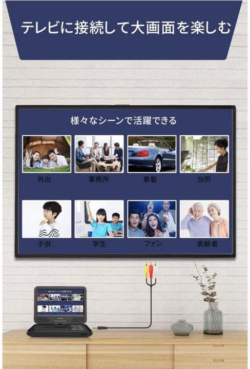 ポータブルdvdプレーヤー 10.5型 地デジ 車載 DVDプレーヤー
