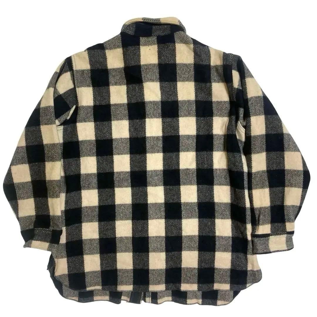 ビンテージ 50s ウールリッチ バッファローチェック ウールシャツ 白黒