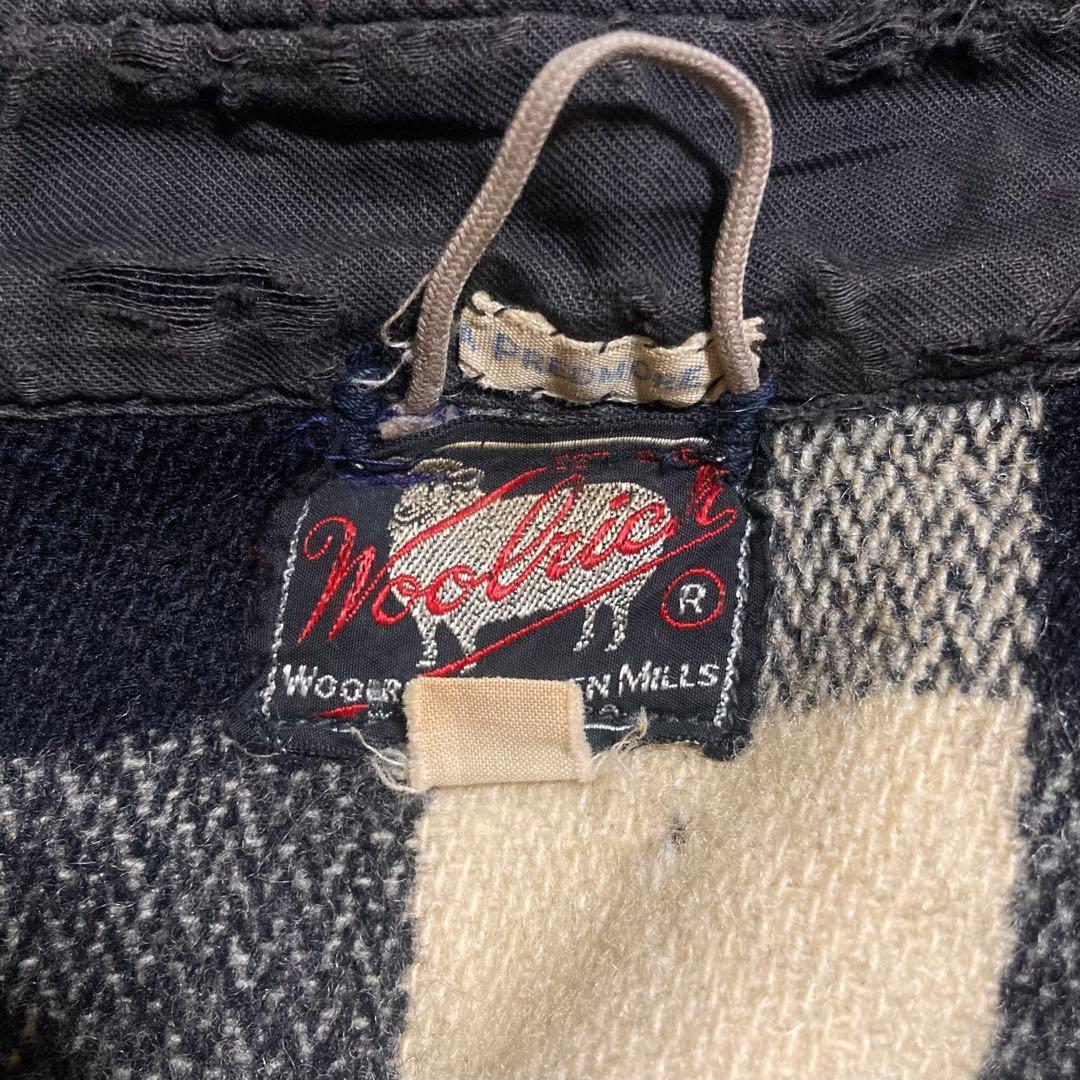 ビンテージ 50s ウールリッチ バッファローチェック ウールシャツ 白黒