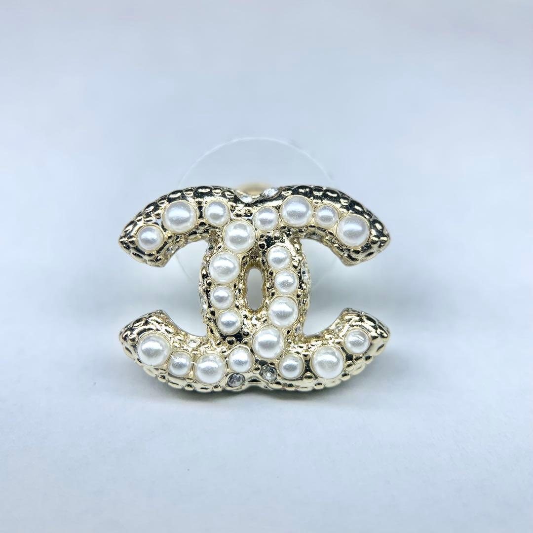 未使用級 CHANEL シャネル ピアス ココマーク パール装飾 片耳 2023