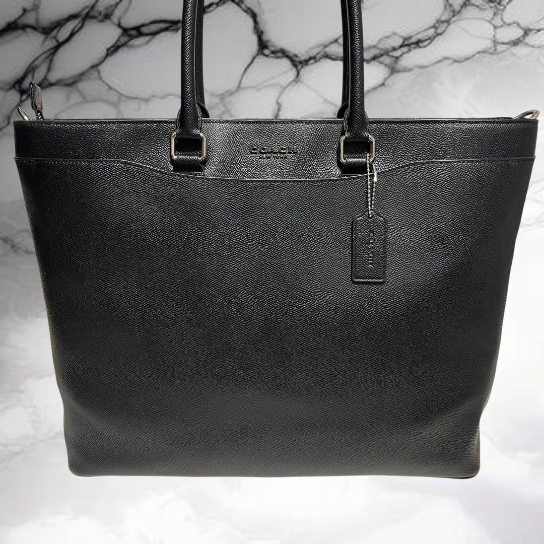 【コーチ】美品 2way ビジネストート メタルロゴ サフィアーノ 84630