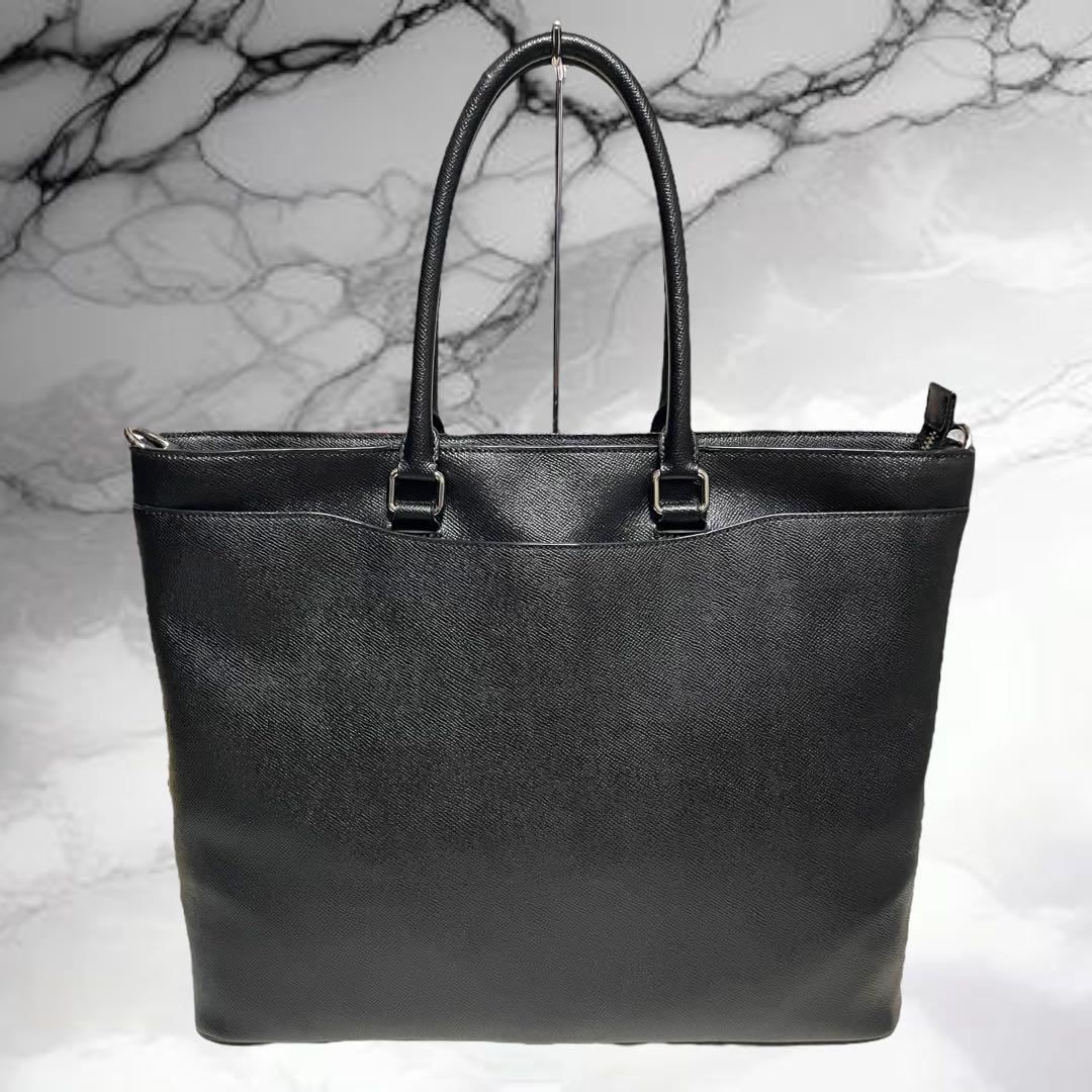 【コーチ】美品 2way ビジネストート メタルロゴ サフィアーノ 84630