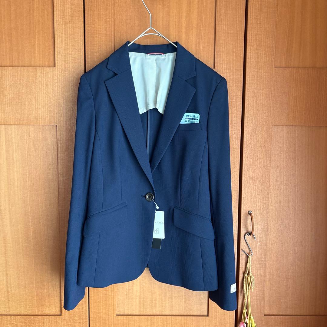 新品　パーフェクトスーツファクトリー　パンツスーツ　7号　ネイビー　タグ付き