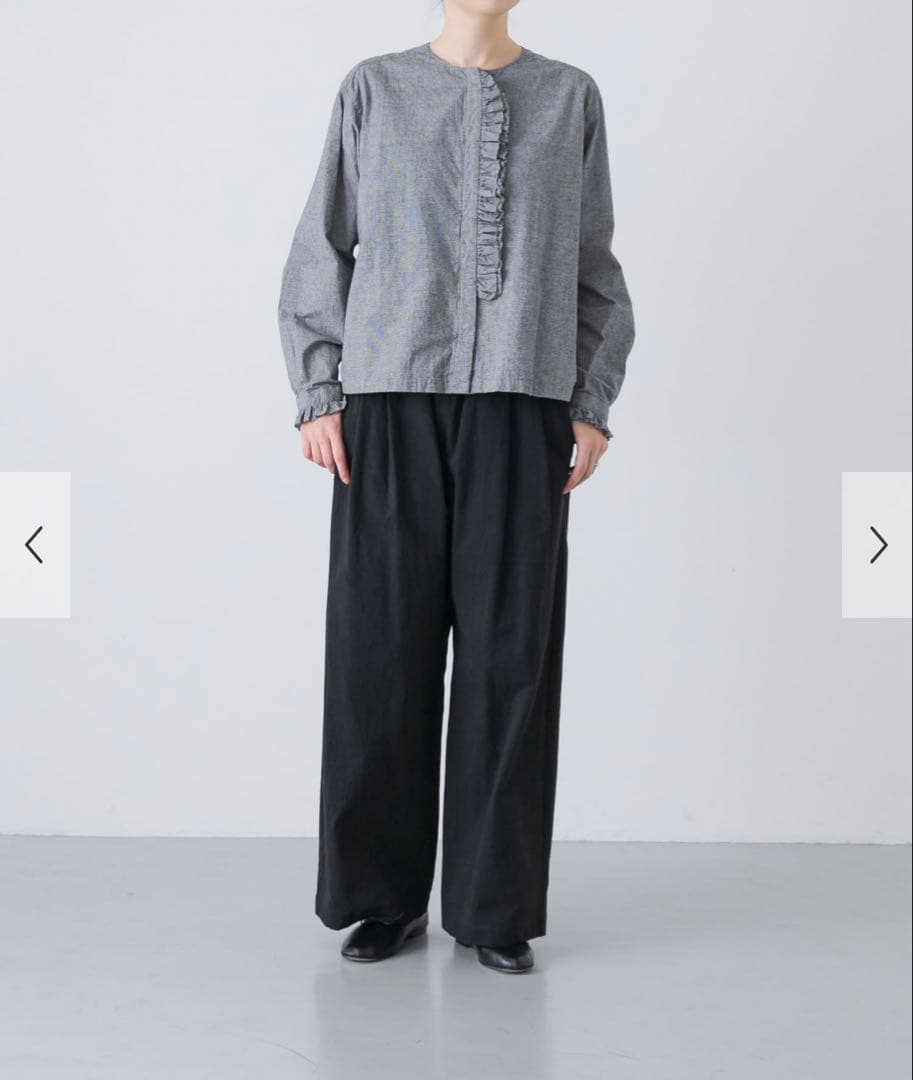 【新品タグ付き】かぐれ コットンシルク フリルブラウス チェック