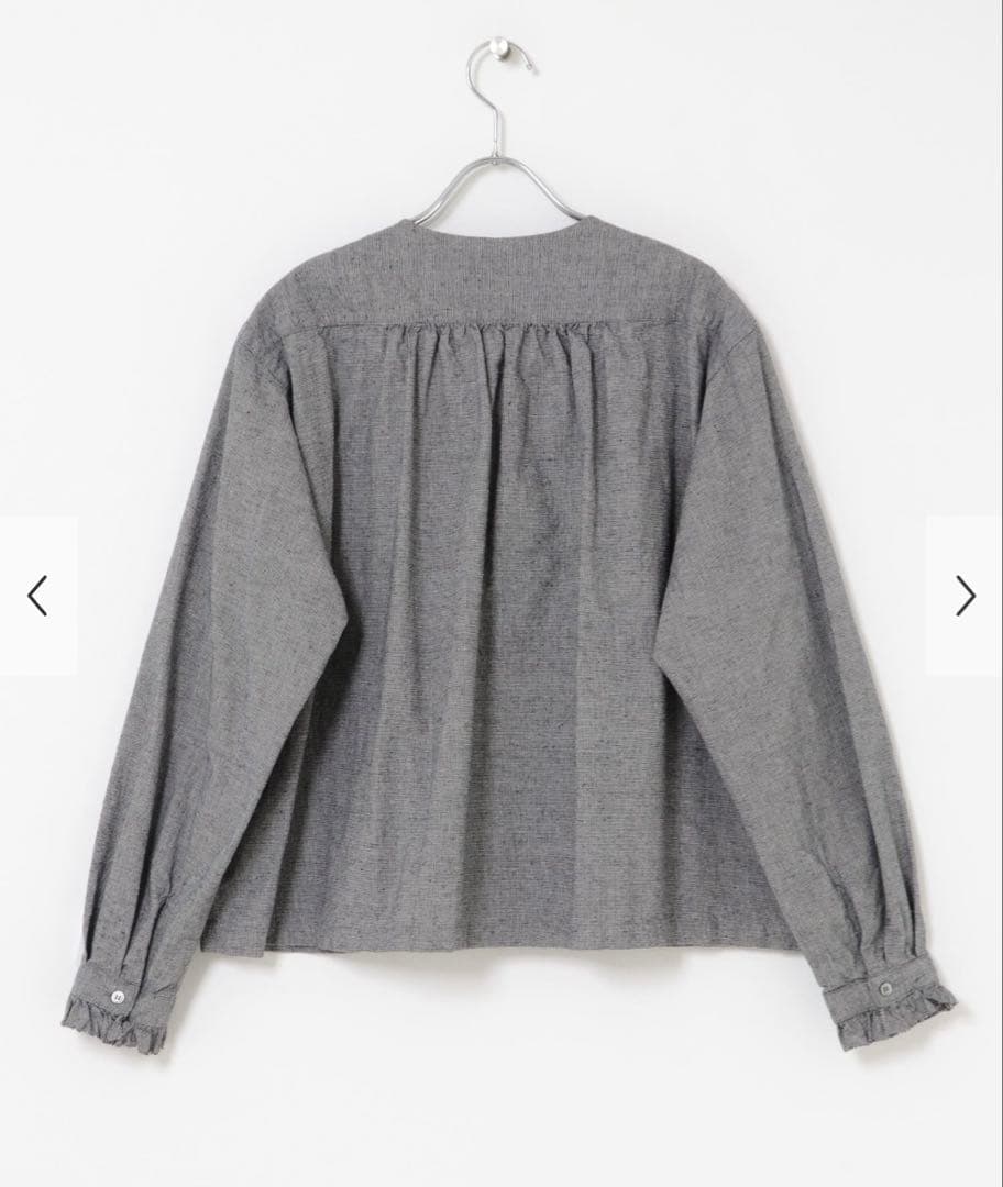 【新品タグ付き】かぐれ コットンシルク フリルブラウス チェック