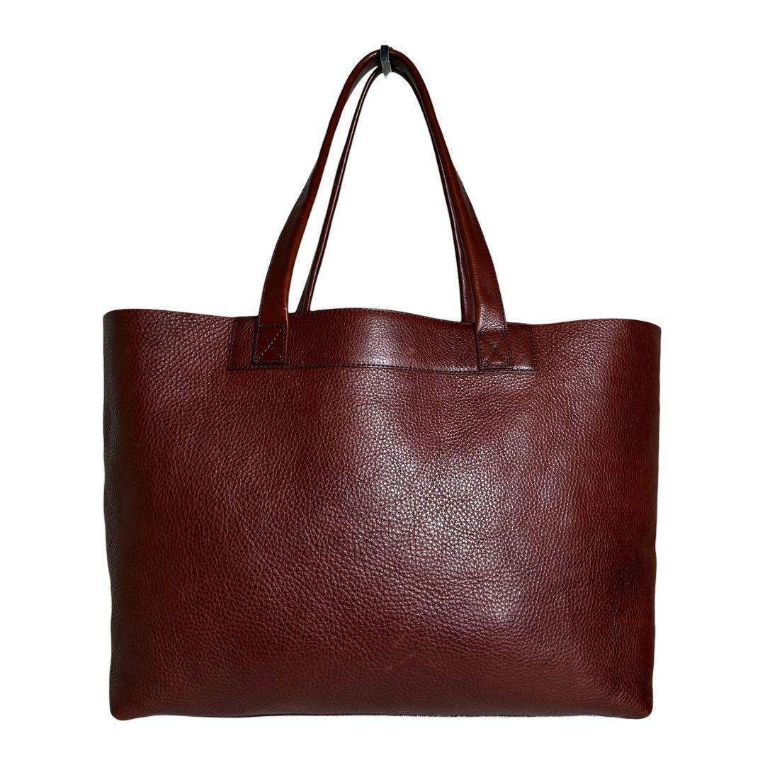 希少　大容量　三陽山長　トートバッグ　本革　レザー　ブラウン　ユニセックス