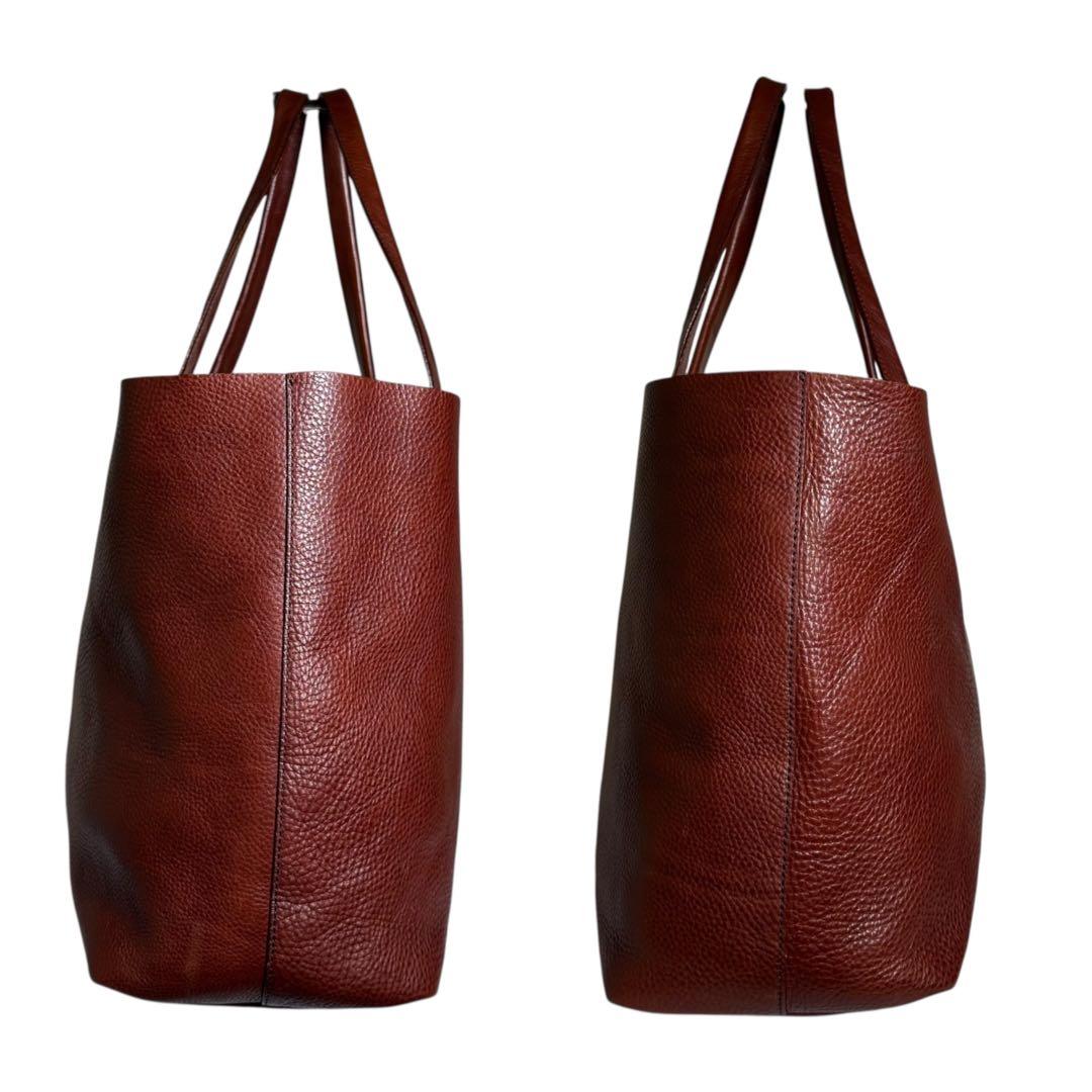 希少　大容量　三陽山長　トートバッグ　本革　レザー　ブラウン　ユニセックス