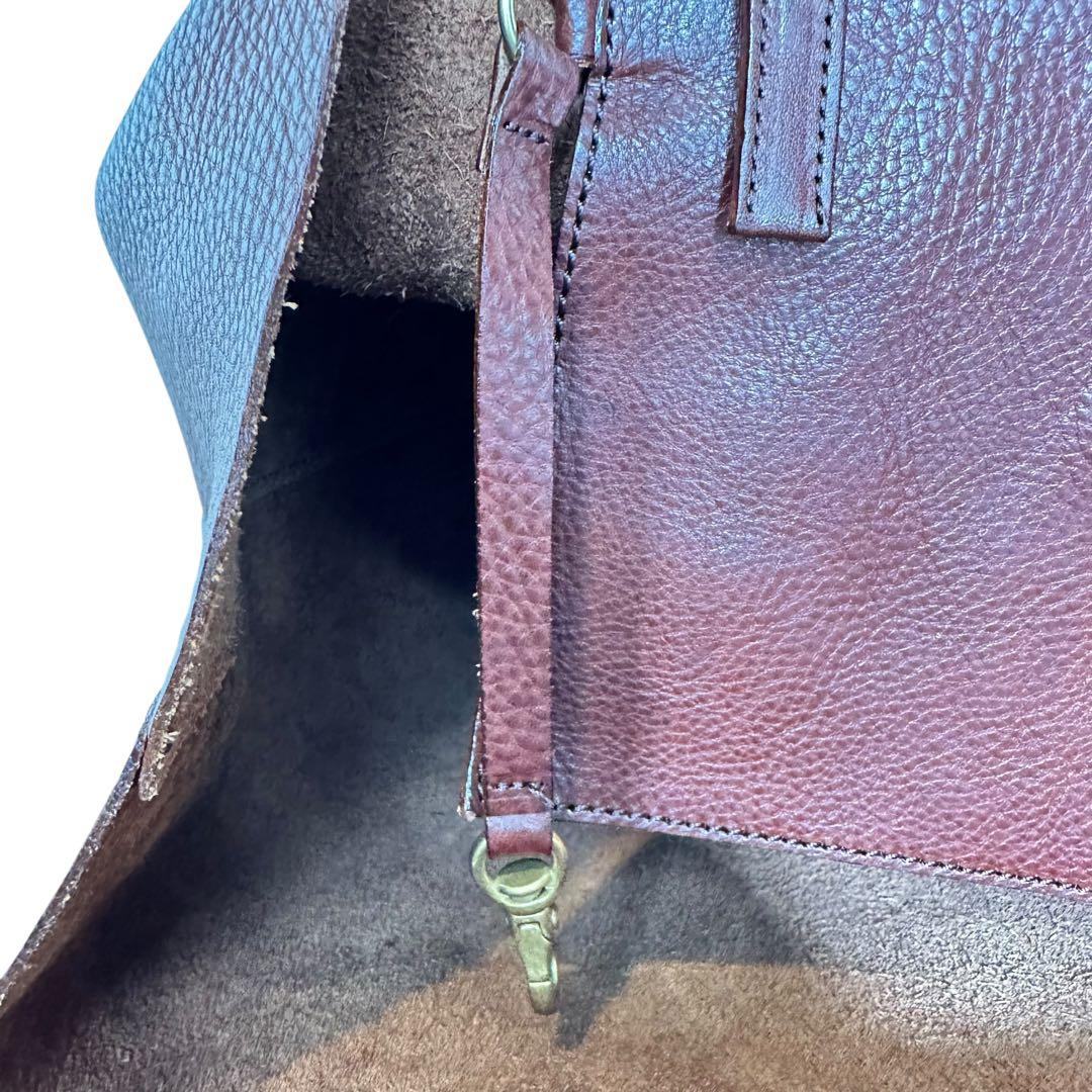 希少　大容量　三陽山長　トートバッグ　本革　レザー　ブラウン　ユニセックス