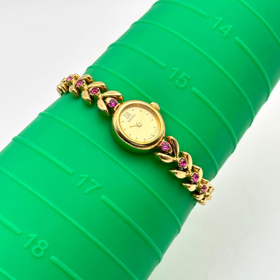 稼動品　SEIKO セイコー　ルビー　ゴールド　ドレスウォッチ　腕時計