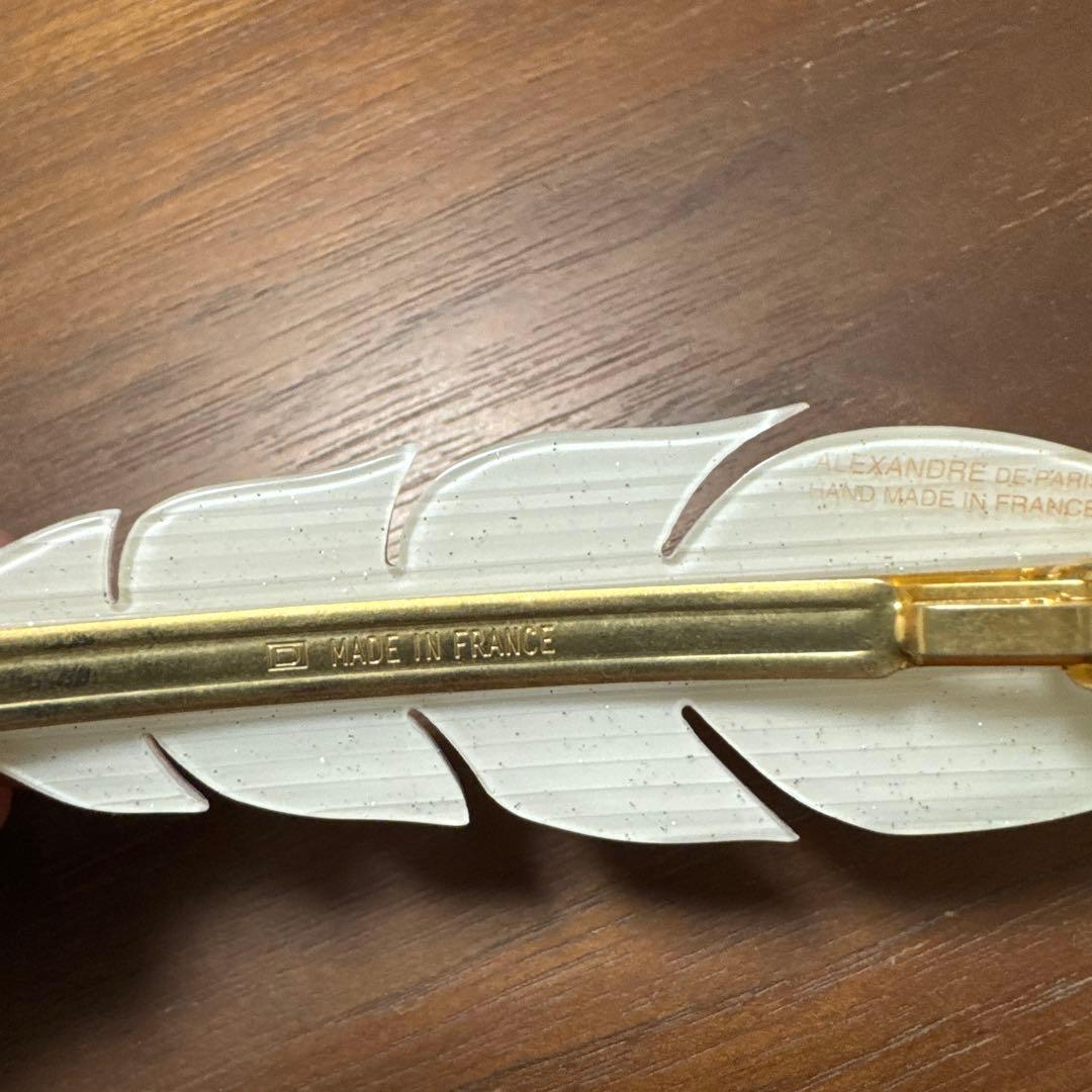 《美品》ALEXANDRE DE PARIS 羽ヘアクリップ　バレッタ