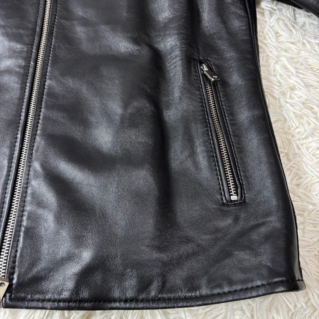 UNITED TOKYO ラムレザー シングル ライダースジャケット 黒 3